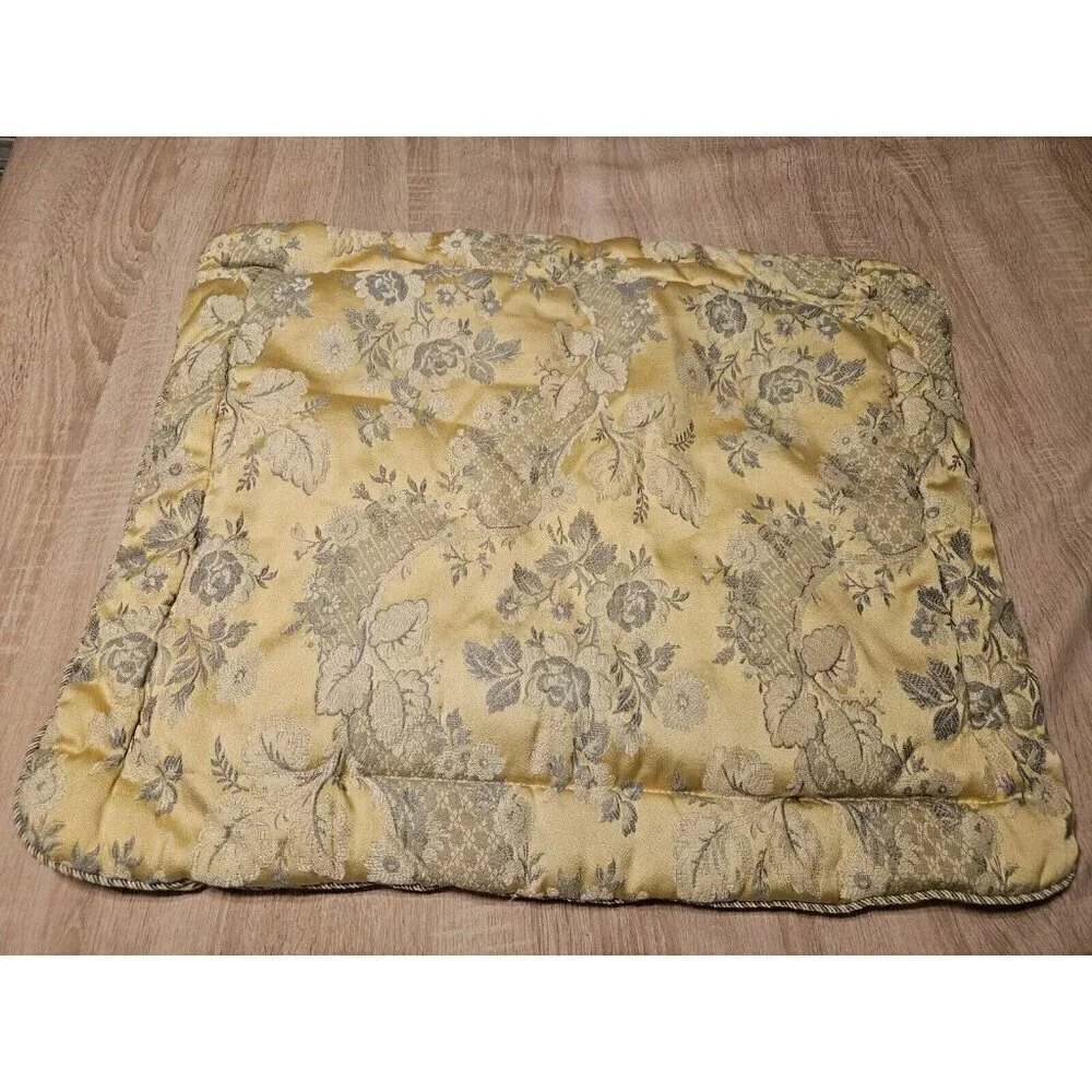 Croscill Home Yellow Floral  Damask Pillow Sham Pillowcase Standard Size